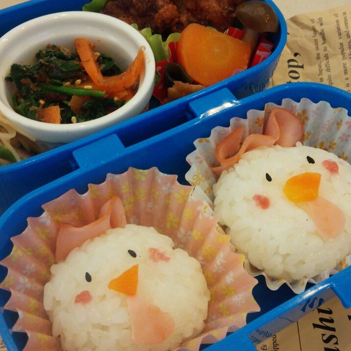 簡単キャラ弁！福よコイコイコケコッコ弁当